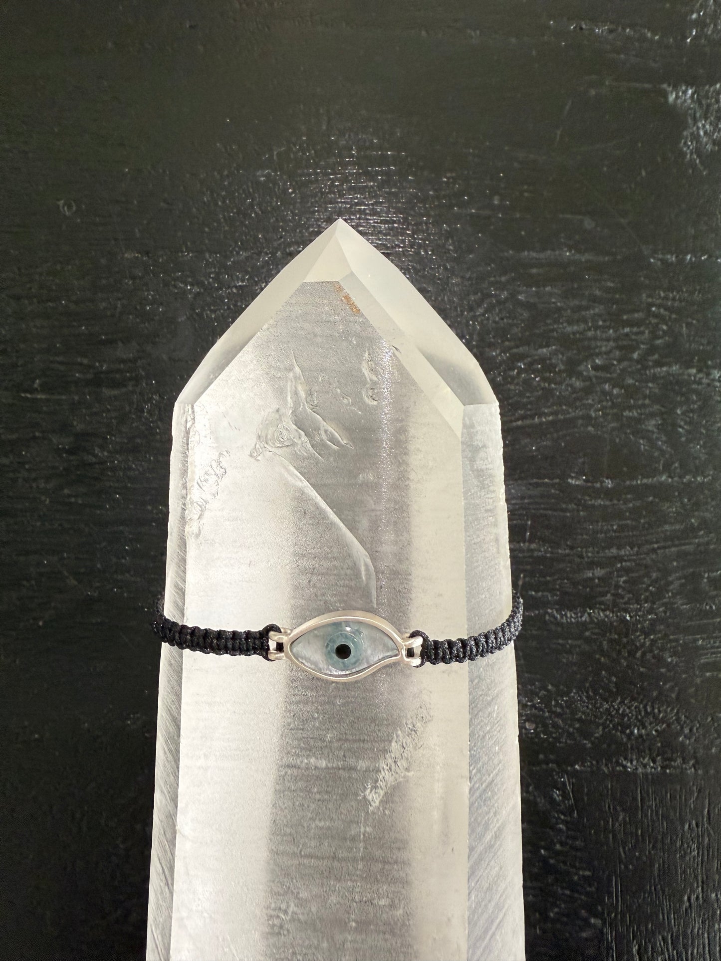 Crystal Evil Eye Black Corded Bracelet